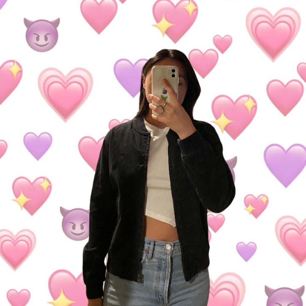Brandy Melville Black Bomber Jacket